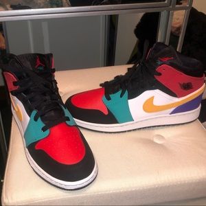 Jordan 1 mid bred multi color